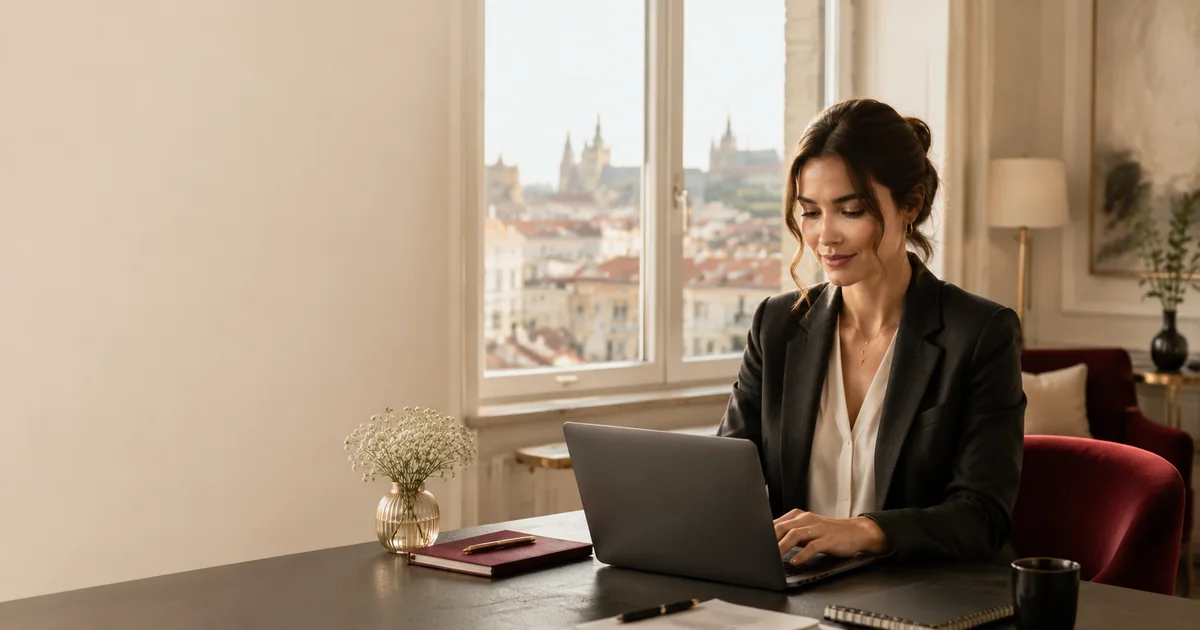 Adult woman writing a clear profile before looking for a sugar daddy online